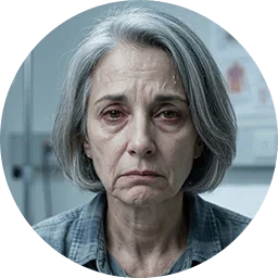 Sarah, exhausted and unwell