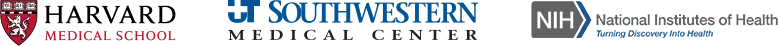 Harvard Medical School, UT Southwestern Medical Center and National Institutes of Health logos