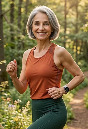 A woman out for a run